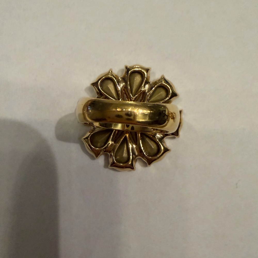 Kate Spade Gold-Tone Clear Crystal Flower Ring with Matching Drop Earrings - Picture 4 of 4